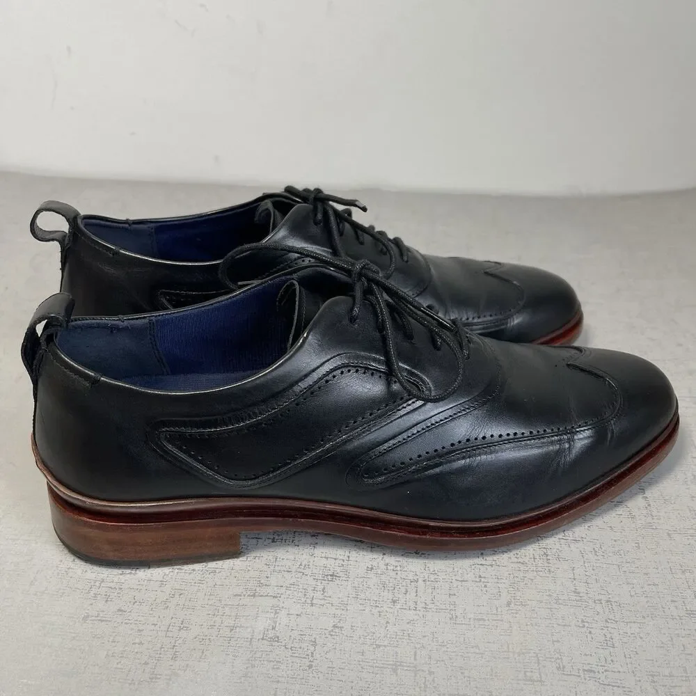 Cole Haan Men's 8.5 M‎ Black Leather Washington Grand 2.0 Oxford Shoes C28182